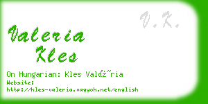 valeria kles business card